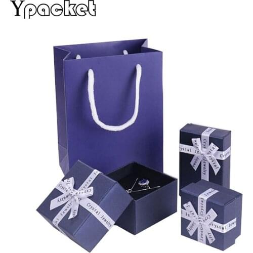 50pcs/Lot Boutique Paper Gift Bags Wedding Candy Packaging Recyclable Jewelry Gift Bags 4 Size Box Bags Jewellery Organizer