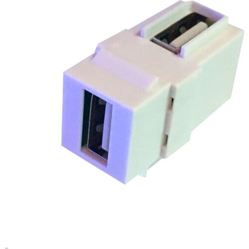 Right Angled 90 Degree USB 2.0 A Female to A Female Extension Keystone Jack Coupler Adapter for Wall Plate Panel