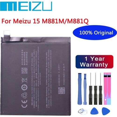 Meizu 100% Original 3000mAh BA881 Battery For Meizu 15 M881M/M881Q Phone Lastest Produce High Quality Battery+Free tools
