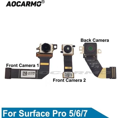 Aocarmo Back Camera For Microsoft Surface Pro 5 6 7 Pro5 Pro6 1796 Front Rear Camera Flex Cable Repair Parts