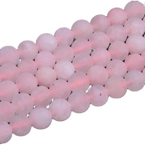 4mm 6mm 8mm 10mm 12mm Natural Stone Beads Round Gorgeous Matte Rose Pink Quartz Loose Beads For Diy Jewelry Making Bracelet