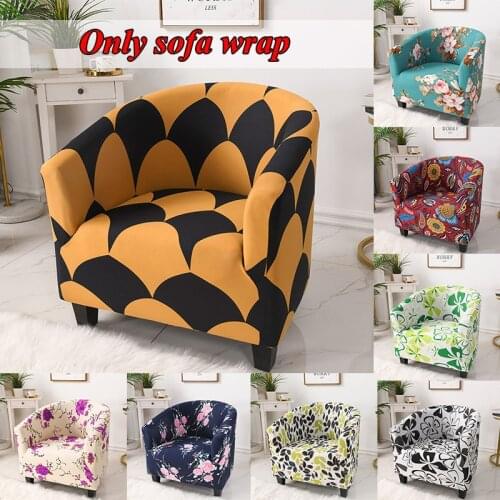 Printed Single Sofa Cover Small Semicircular Sofa Cover Stretch Polyester European Style Sofa Cover Stylish Home Supplies
