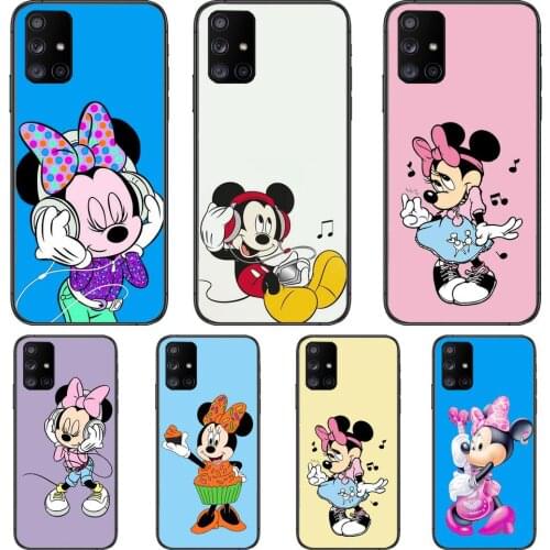 Minnie Mouse Headphone Phone Case Hull For Samsung Galaxy A50 A51 A20 A71 A70 A40 A30 A31 A80 E 5G S Black Shell Art Cell Cove