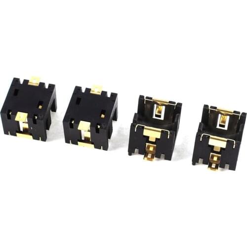 FFYY-4 Pcs Black Plastic Button Coin Cell Battery Socket Holder for 2 x AG13/LR44