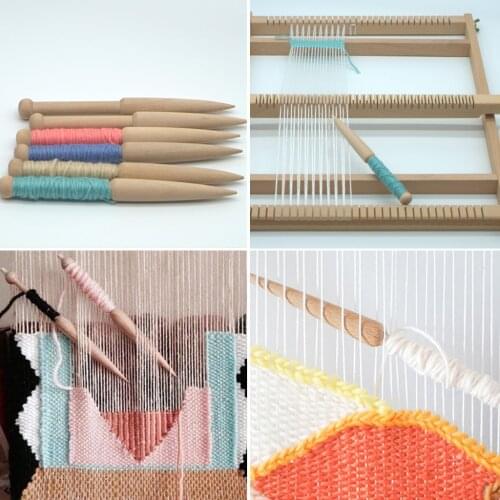 High Quality Wooden Shuttles Knitting Sticks Tools for Crafts DIY Loom Machine Accessory Handicrafts Tools Supply