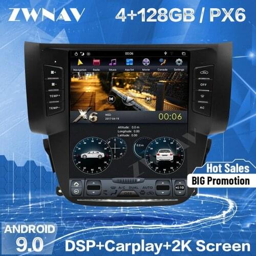 4+128G Tesla Screen Carplay For 2012 2013 2014 2015 2016 2017 Nissan Sylphy Android Unit Player Auto Audio Stereo Radio Recorder