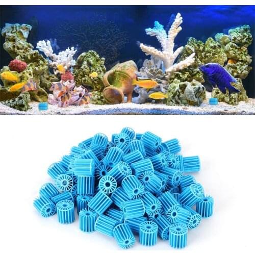 100pcs Aquarium Fish Tank Bio Balls Filter Efficient Biological Filtration For Wet Dry Koi Fish Ponds Blue Dropshipping