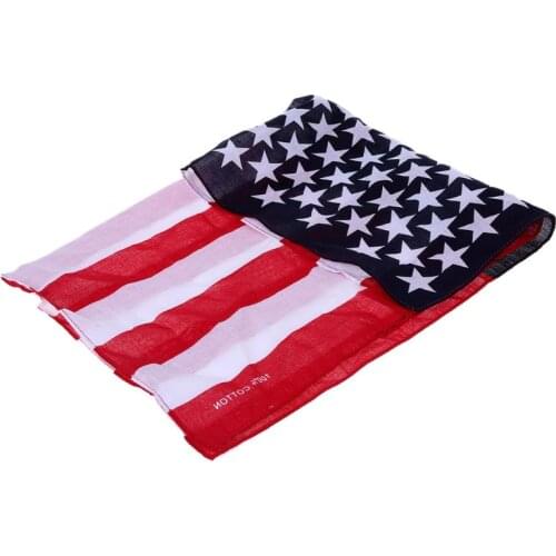 Unisex 1pcs American Flag Cotton Scarf New Fashion Unisex US Flag Scarves Bandanas Hip-hop Dance Travel Head Scarf
