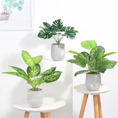 Nordic Style Simulation Turtle Leaf Potted Artificial Plants Home Garden Decor