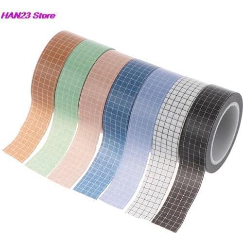 Colorful Grid Washi Tape Japanese Paper DIY Planner Masking Tape Adhesive Tapes Stickers Stationery Tapes Decorative Hot sale