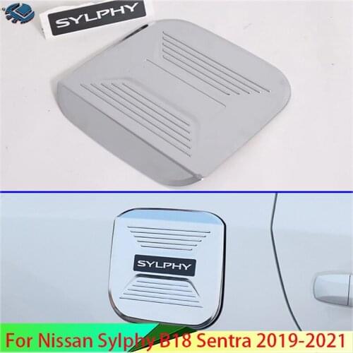 For Nissan Sylphy B18 Sentra 2019 2020 Car Accessories ABS Chrome fuel tank cap cover car-styling trim oil fuel cap protective