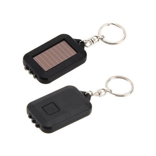 Mini solar rechargeable 3 LED Gadgets keychain flashlight bulb light 99 S0303 sent from Italy
