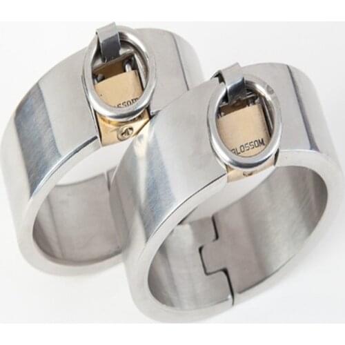 Top quality Stainless Steel Metal Ankle Lockable Cuffs For men Slave Restraint Shackle Bondage Gear Adult BDSM Fantasy Sex Toy