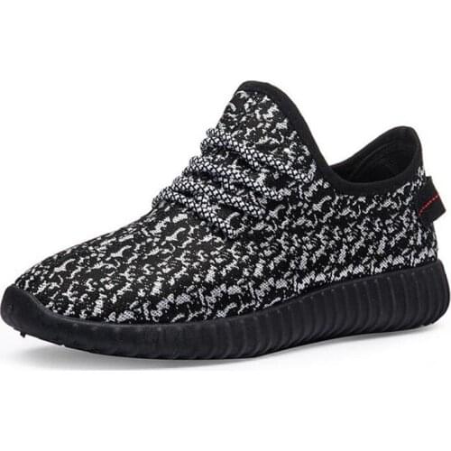 2019 autumn mens shoes fly woven breathable coconut low help Korean version of the trend shoes mens casual sports running shoe