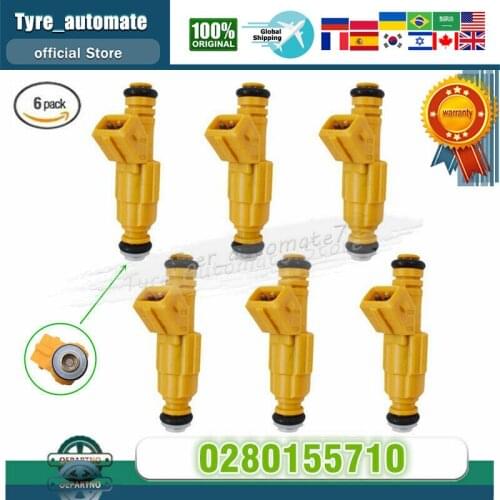 Set of 6 for Bosch Fuel Injectors For 1987-1998 JEEP 4.0L REPLACE 0280155710