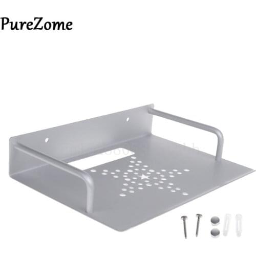 Wall Mount Storage TV Box Router Shelf Set-top Box Bracket Holder Mini PC DVD Player Stand Rack Aluminum Single-layer Space