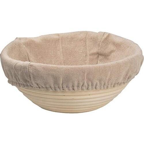 Natural Rattan Sourdough Round Basket Bread Fermentation Basket For Rising Dough Baking Pastry Decoration Tool With Cloth Liner