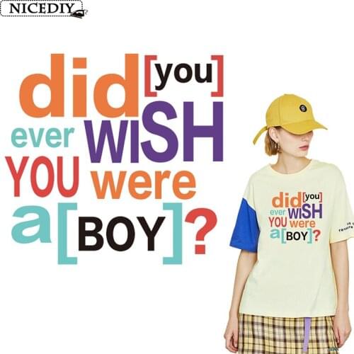 Nicediy Fashion Letters Patch Stripe Applique On Clothes Stickers Heat Transfer Vinyl Sticker Lady Patches Badge Decor Washable