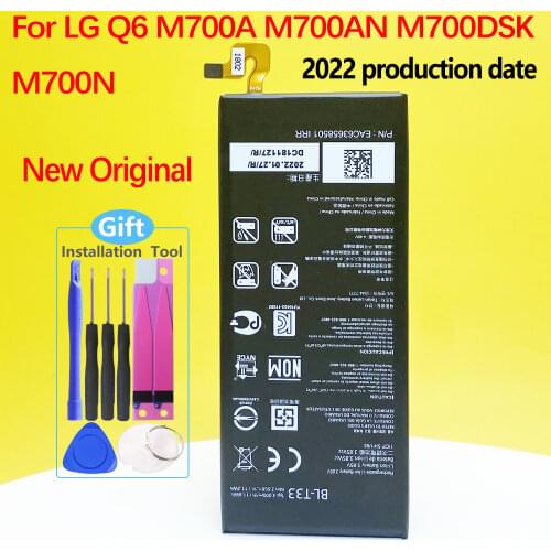 NEW Original Battery For LG Q6 M700A M700AN M700DSK M700N 3000mAh BL-T33 Smart Phone Battery