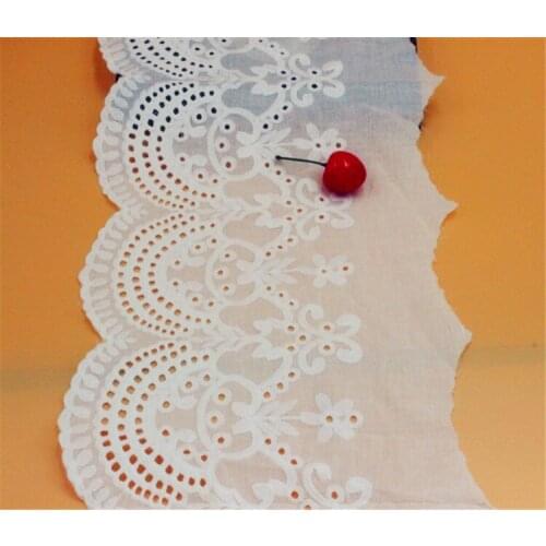 20CM width unilateral flower cotton embroidery lace cotton edge skirt clothes collar decorative splicing accessories