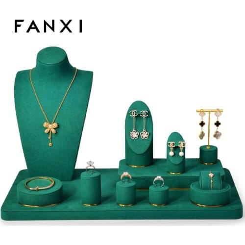 Oirlv Jewelry Display Set 11 Pieces Of Green Mannequin Necklace Stand Ring Stand Earring Stand Jewelry Storage Rack