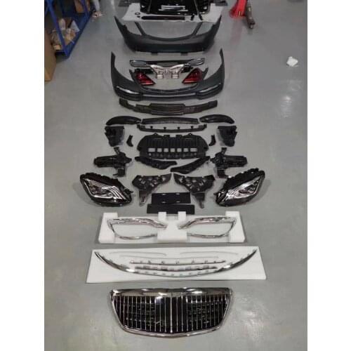 Suitable for Benz Mercedes S-class W222 Refitting Maybach Big Surround Front Bar, Middle Net Headlamp and Tail Lamp Rear Bar