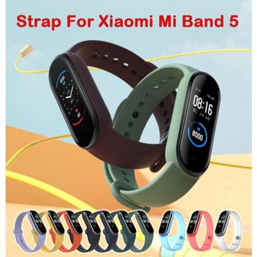 Clear Strap Watch Wrist Strap For Xiaomi Mi Band 5 Sport Silicone Bracelet For Miband 5 NFC Band5 Replacement Smart Accessories