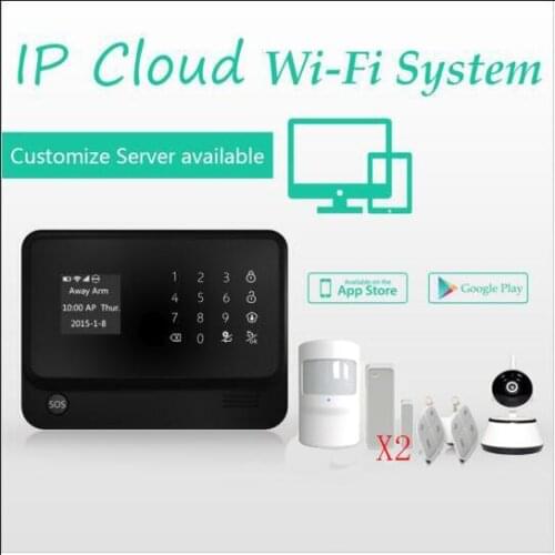 433mhz WiFi GSM GPRS alarm system work with HD 720P security wifi IP camera for smart home alarm system support contact ID