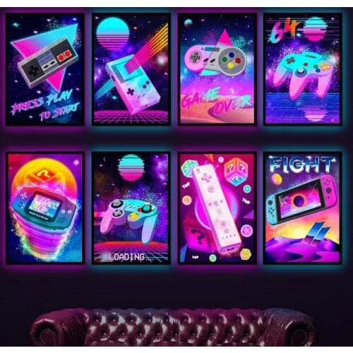 Modern Art Game Poster Game Console Technology Canvas Painting Art Print Gamer Room Wall Picture Home Decor Boys Room Mural