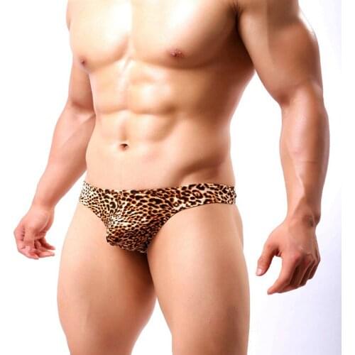 3PCS Leopard Sexy Thong Ding Smooth Underwear, Mens Briefs Mens Thongs Fashionable Cotton Clothing for Male New Thong G String