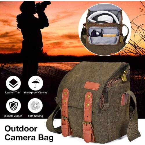 Outdoor Camera Bag DSLR SLR Shockproof Camera Shoulder Messenger Bag Lightweight Vintage Canvas Bag For Canon/Sony/Nikon