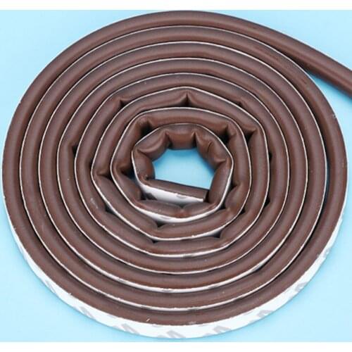 Main Entrance Door Seal Strip Self-adhesive Silicone Gasket Cushion 9 x 8mm to seal Gap 5-7mm Brown