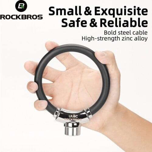 ROCKBROS Bike Lock Anti-theft Cable Lock Bicycle Ring Lock MTB Road Bike Portable Mini Safety Lock Bike Accessories Equipment