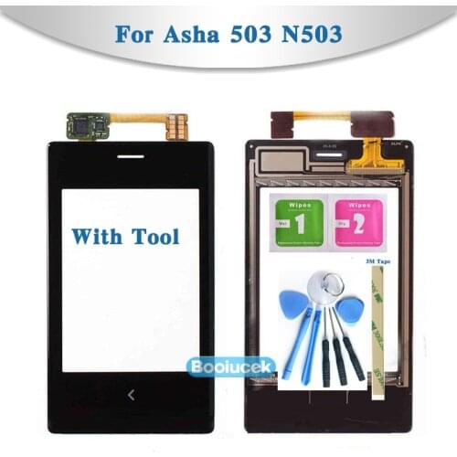 High Quality 3.0" For Nokia Asha 503 N503 Touch Screen Digitizer Sensor Outer Glass Lens Panel Black