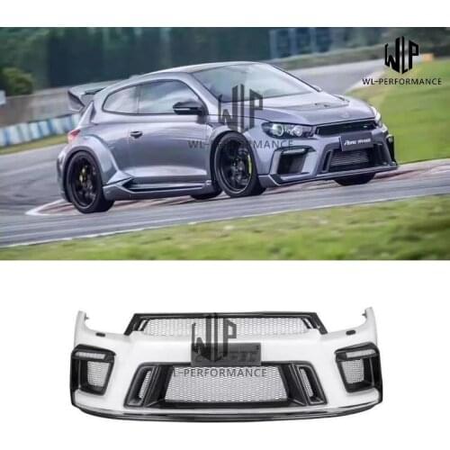 High quality Carbon fiber + FRP Wide unpainted Car styling Front Rear bumper Side skirts for Volkswagen Scirocco body kit 09-15