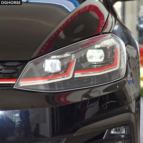 2Pcs Car Headlight Protective Film Headlamp Transparent TPU Decal Sticker For Volkswagen VW Golf 7 MK7 2012-2019 Accessories