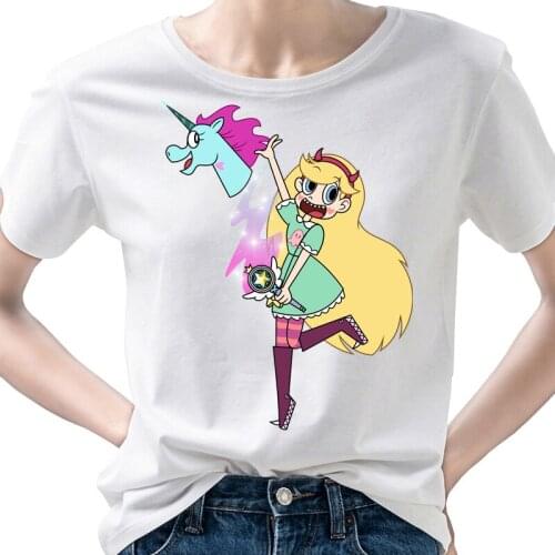 2021 New tshirt women t shirt Star vs. the Forces of Casual Polyester Casual O-Neck Short sleeve top tee