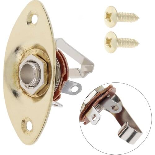 Gold Oval Output Jack Socket Bass / Electric Guitar Stringed Instruments Bass Accessories