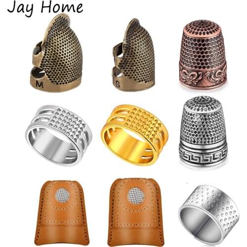 1PC Needlework Sewing Thimble Finger Protector Thimble Adjustable Finger Metal Shield Protector for Sewing Embroidery Hand Work