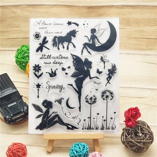 14x18CM Elven fairy Transparent Seal Clear Stamps Silicone Seal Roller Stamps DIY Scrapbook Album / Card Production