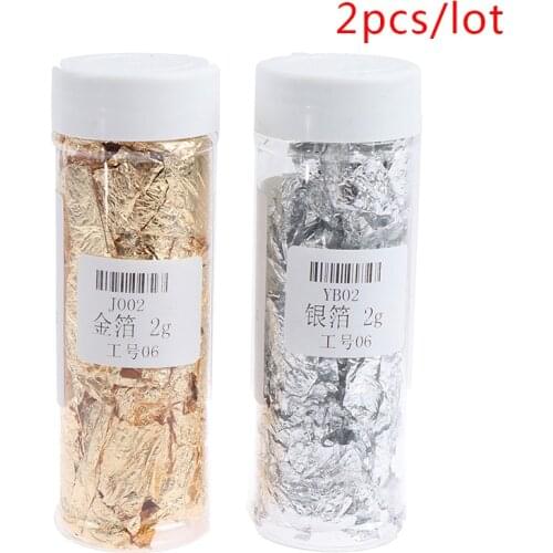 2Pcs Shiny Gold Leaf Flake Luxury Resin Art Decoration Handicrafts Gilding Decoration Jewelry Making Supplies