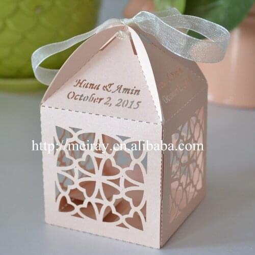 2017 Cheap laser cut Christmas/ new year /wedding favors box/ vintage christmas candy box