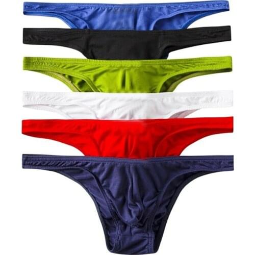 4PCS/Lots Sexy Men Underwear Jock Strap Modal Slip Homme Briefs String Bugle Pouch Panties Thongs Cueca Underpants Bikini Tanga