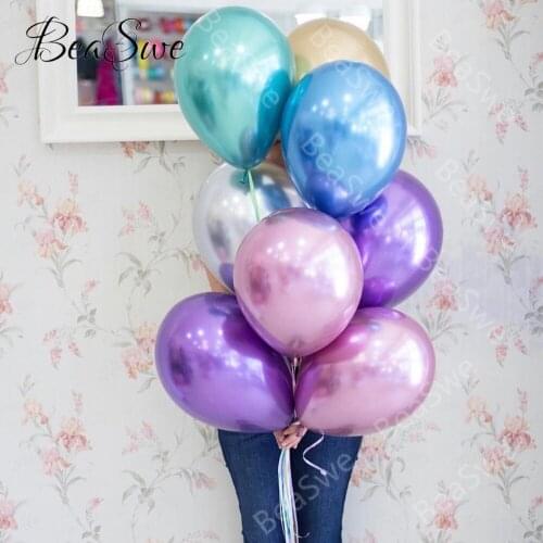 6pcs/lot 12inch NEW Metallic Latex Balloons Thick Pearly Metal Chrome Alloy Colors Photograph Wedding Party Decoration Balloons
