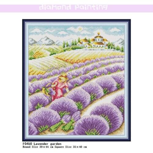 Diamond Painting Mosaic 5D Lavender Garden Diamond Embroidery Round Square Shaped Rhinestone Pictures Icons Home Decoration Kits