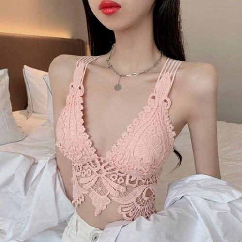 Hollow Out Lace Vest Korean Style Fashion Ladies Summer Debardeur Clothes For WomenS Tube Corset Tank Tops Vetement Femme