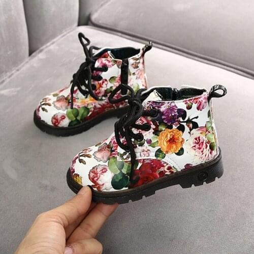 2021 Toddler Baby Boots for Girls Baby Boys Martin Boots Baby Flower Shoes Kids Sneakers for Boys Girls Snow Boots Size 21-30