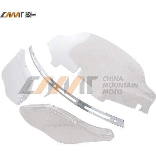 Slotted Stock Batwing Trim + 6" Clear Windshield+Side Air Wing case for Harley Davidson Electra Street Glide Touring Bike 96-13