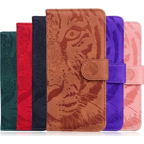 Flip Case Tiger Emboss Wallet Skin for LG K42 2020 Luxury Case LG K52 K62 Q52 Phone Cover Leather 360 Protect for LG K 42 52 62