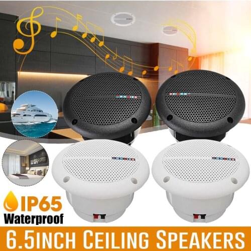 1 Pair IP65 Waterproof Ceiling Speakers New Full Range Water Resist Outdoor Yacht SPA Swimming Pool Lawn Loudspeakers